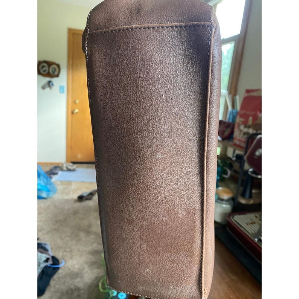 Y2K Leather Shoulder Bag Brown Hobo Purse Chunky Buckle Boho Bratz 1990s Fall - Picture 6 of 7